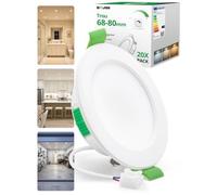 Bojim Lot de 20 Spot LED Encastrable Dimmable Trou 68mm IP44 pour Plafond | Économique Blanc Chaud 2700K Blanc Neutre 4000K Blanc Froid 6000K Spotlights 5W 220V 24mm Extra Plat pour Cuisine