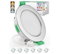 Bojim Spot LED Encastrable Plafond 220V 60mm pour Salle de Bain Nickel | Trou 55mm - 68mm Diametre 3 Températures de Couleur Blanc Chaud Neutre Froid 4W Ultra Plat IP44 pour Cuisine Chambre Lot de 6