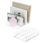 BOJVESH Lot de 2 organiseurs de courrier en acrylique transparent, trieur de lettres à 7 compartiments, organiseur de petits fichiers, intercalaires verticaux pour bureau, maison (17 x 12,5 x 4 cm)