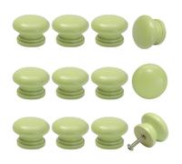 BokWin Lot de 20 boutons de tiroir en bois vert en forme de champignon pour commode, meuble