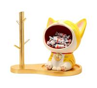 Bol à Bonbons Chat Statue Chat en Résine | Bol Pour Clés Décoration Maison Salon Chambre Étagère à Bonbons