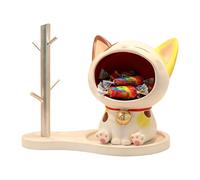 Bol à Bonbons Chat Statue Chat Figurine Décorative | Bol Pour Clés Rangement Bonbons Table Entrée Salon Chambre Étagère Armoire