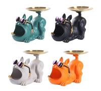 Bol À Bonbons Statuette Bulldog Boîte De Rangement Bureau