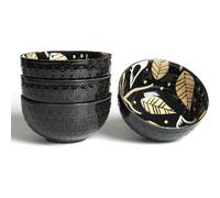 Bol à céréales en céramique 350 ml - design élégant noir