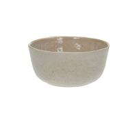 Bol à céréales en grès blanc, rond, intérieur émaillé brillant, extérieur brut - Pomax, Spiro - Ø13x6 cm