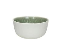 Bol à céréales en porcelaine blanc et vert céladon, rond - Pomax, Spiro - Ø13x6 cm