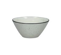 Bol à céréales en porcelaine blanche, tacheté noir, rond - Pomax, Basil - Ø16xH7 cm