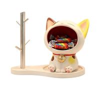 Bol à clés - Sculpture de chat en résine pour entrée | Plateau à bijoux décoratif, figurine d'animal , statuette, rangement de table pour chambre à coucher