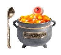 Bol à collation d'Halloween, bol à bonbons, statue de chaudron de sorcière | Support d'horreur pour dessert, nourriture, récipient de bureau pour fruits, gelée, popcorn, chocolat, fondant