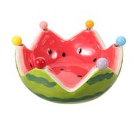 Bol à Dessert Pastèque en Céramique Rouge avec Fourchettes Inox | Plateau Fruitier Réutilisable, Service Facile à Partager, pour Glace, Apéritif, Pique-niques et Bureau