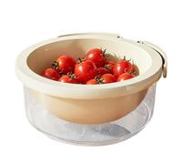 Bol à fruits - 22,5 x 22,5 x 10,5 cm | Panier de vidange et de conservation, tamis à légumes, bol à tamis à légumes, pour la cuisson camping baies baies fraise tomate réfrigérateur préparation