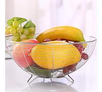 Bol à Fruits en Acier Inoxydable, Panier de Rangement de Cuisine avec Conception Circulaire Antirouille pour Légumes, Pain, Collations (Comme indiqué)