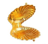 Bol à fruits en métal avec couvercle de luxe design coquillage rétro sculpté pour bord plateau de service pour collations noix bijoux rangement or pieds sphériques stables étanche à la poussière pour