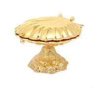 Bol à fruits en métal design coquillage doré 21 x 24 x 15 cm pied pour plateau décoratif pour salon cuisine salle à manger plateau de service collations bonbons fer robuste élégant