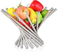 Bol à Fruits pour Comptoir de Cuisine, Grand Panier à Fruits Rotatif en Acier Inoxydable pour Comptoir de Fruits, Décoration Créative pour la Maison