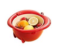 Bol à fruits - Tamis mélangeur épais, panier à égouttement rapide | 24,5 x 24 x 11,2 cm, 360 g, passoire alimentaire douce pour la cuisine, récipient à double couche pour pâtes, spaghettis et