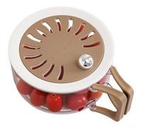 Bol à légumes 2 en 1 avec couvercle et passoire, panier à fruits multifonction avec poignée pliable pour le rangement de la cuisine, rose (café)
