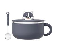 Bol à nouilles avec couvercle - 1200 ml avec support de téléphone et cuillère - Ensemble de bols à nouilles avec couvercle | pour pâtes, soupes, cuisine, dortoir, appartement, salle à manger