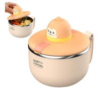 Bol à Ramen avec Ccouvercle, Grand bol à Nouilles en Acier Inoxydable de 1200 ml avec Minuterie, Bol à Nouilles Instantanée portable en acier inoxydable, bBol de Service Portable pour Soupe, Bento