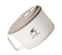 Bol à Ramen en Acier Inoxydable avec Couvercle, Égouttage Pratique | Réduit les Éclaboussures, pour Nouilles Instantanées, Céréales ou Restes, la Cuisine, Bureau et Dortoir, Beige