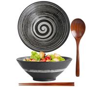 Bol à ramen, en céramique japonaise, 1200 ml, avec cuillère, baguettes, bols à soupe, bols à céréales, saladiers