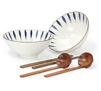 Bol à ramen japonais en porcelaine 1000 ml blanc motif