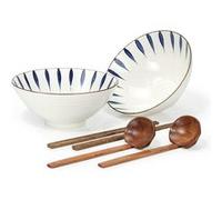 Bol à ramen japonais en porcelaine 1000 ml blanc motif