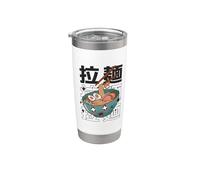 Bol à ramen japonais Happy nouilles kawaii japonais Anime ramen Gobelet isotherme en acier inoxydable double paroi