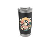 Bol à ramen mignon pingouin kawaii nouilles coucher de soleil Gobelet isotherme en acier inoxydable double paroi