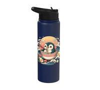 Bol à ramen mignon pingouin kawaii nouilles coucher de soleil Stainless Steel Insulated Water Bottle