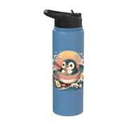 Bol à ramen mignon pingouin kawaii nouilles coucher de soleil Stainless Steel Insulated Water Bottle