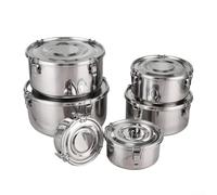 Bol à riz vapeur en acier inoxydable de qualité 304 - Passoire alimentaire multi-usage avec couvercle scellé - Passoire à drainage rapide pour légumes et fruits maison cuisine 1 unité (ensemble de 6