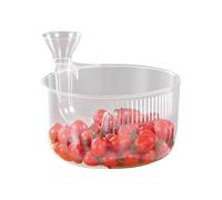 Bol à salade électrique pliable avec couvercle - Tamis automatique de fruits et légumes - Panier de chute - Obstwash Bowl - Tamis de cuisine qui goutte rapidement