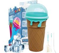 Bol à smoothie en silicone 500 ml, poignée et cuillère 2-en-1, surgelé, cadeau