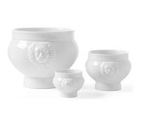 HENDI Bol, tasse, avec tête de lion, pour petit-déjeuner, soupes, céréales, desserts, fruits, convient au lave-vaisselle et micro-ondes, 0.5L, ø138x(H)95mm, léger, porcelaine blanche