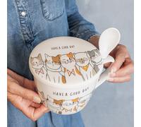 Table Passion - Bol à soupe Le Chat avec couvercle et cuillère 75 cl (1 modèle aléatoire)