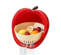 Bol à tamis en forme de pomme - ABS 24,5 x 24 x 11,2 cm | Passoire de cuisine à vidange rapide avec filtre Panier à fruits et légumes pour salade Pâtes Bessenslaitue Préparation alimentaire