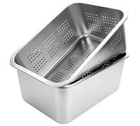 Bol à vaisselle et passoire A Selected, grand bol à mélanger rectangulaire en acier inoxydable 304 de 10 litres, lavabo, cuve à vaisselle, 36 x 27 x 15 cm, 2 pièces, 1 paquet