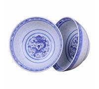Bol Céramique Ramen Soupe Porcelaine Motif Dragon Bleu Blanc(7in/2pièce)