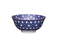 Bol coupelle en grès D15 700 ml Floral Géo Bleu Mikasa Kitchencraft