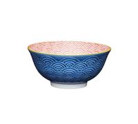 Bol coupelle en grès D15 700 ml Floral Géo Bleu rouge Mikasa Kitchencraft