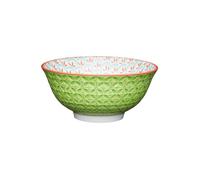 Bol coupelle en grès D15 700 ml Floral Géo Vert orange Mikasa Kitchencraft