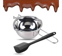 Bol de Bain d'Eau en Acier Inoxydable, Creuset pour Bain-Marie, Pot de Fusion pour Bain-Marie, avec un Spatule Bol à Fondre pour Bain-Marie Chaudières