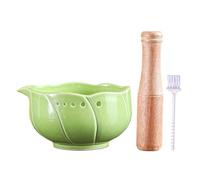 Bol de broyage à ail en céramique - 13,5 x 13,5 x 7 cm - Râpe de cuisine manuelle pour ail, gingembre, savoureux et épices, pâte facile avec surfaces texturées, outil de cuisine pour la maison et la