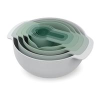 Bol de cuisine en set NEST 40112, 9 pièces, avec passoire et tasses à mesurer, gris / vert, Joseph Joseph