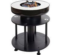 Bol de feu avec grill HWC-K95, foyer Grill BBQ, plaque de grill surface de dépôt, acier inox émaillé Ø 56cm noir