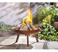 Bol de feu en acier corten, Ø 50 cm, métal avec finition rouille, foyer de jardin, feu de camp