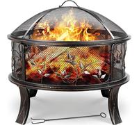 Bol de feu & panier de feu - cheminée de jardin/foyer Ø71 cm - fonte - pare-étincelles - tisonnier - grille à charbon - look rétro - facile à nettoyer
