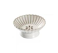 bol de fruits Plateau de Drainage en céramique Vintage, salon, grand plateau de fruits secs, plateau de collation, plateau de fruits bleu blanc plateau de service(White_Small)