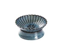 bol de fruits Plateau de Drainage en céramique Vintage, salon, grand plateau de fruits secs, plateau de collation, plateau de fruits bleu blanc plateau de service(Blue_Small)